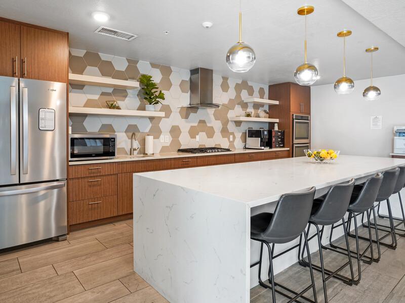 Clubhouse Kitchen | Milagro Apartments in SLC