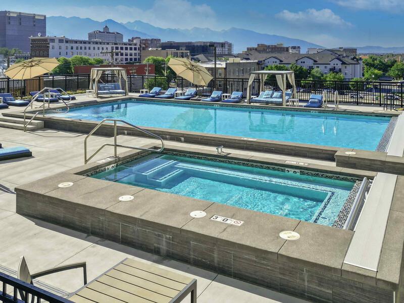 Pool and Hot Tub | Milagro Apartments in SLC