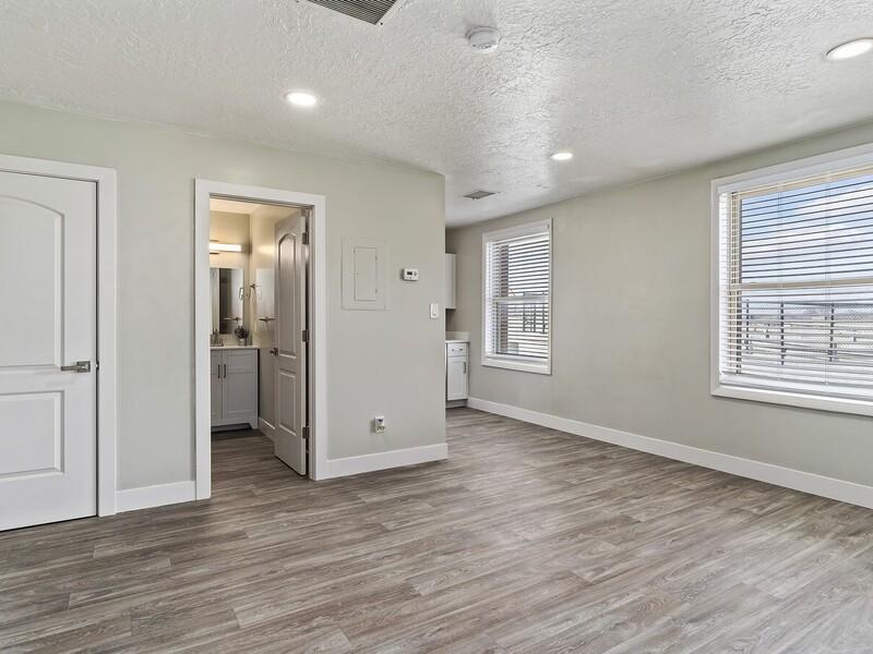 Bathroom and Living Area | New Brigham Apartments