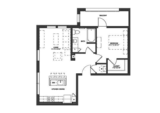 Floorplan for Northlake Senior Apartments