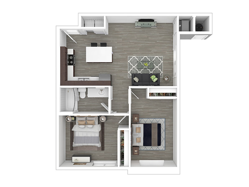 Park Place Living Apartments Floor Plan 2x1