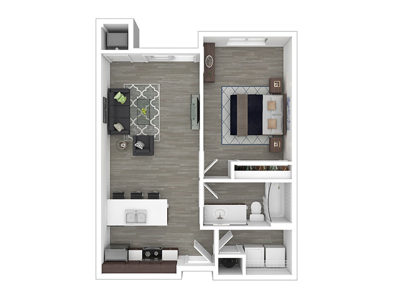 Park Place Living Apartments Floor Plan 1x1