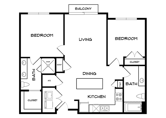 Floorplan for Quincy Court Apartments Apartments