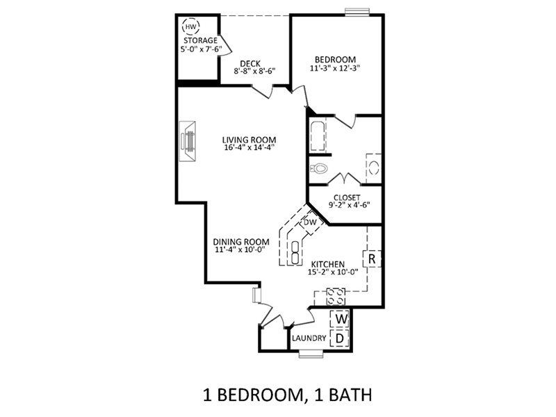 Regency Apartments Floor Plan The Crown 1x1