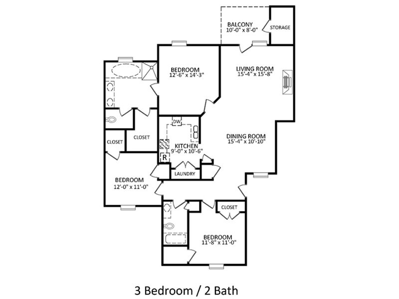 Regency Apartments Floor Plan The Monarch 3x2