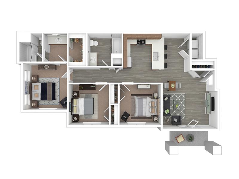 3x2 floor plan at Ridgeline Apartments
