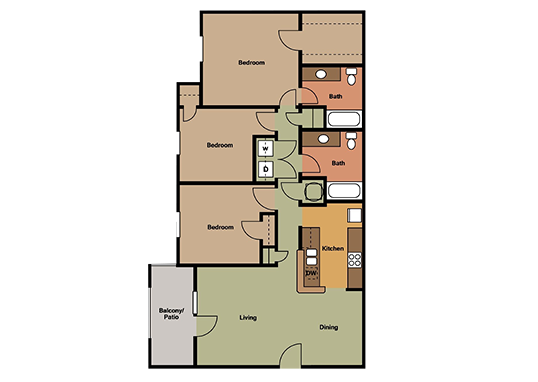 Floorplan for River City North Apartments