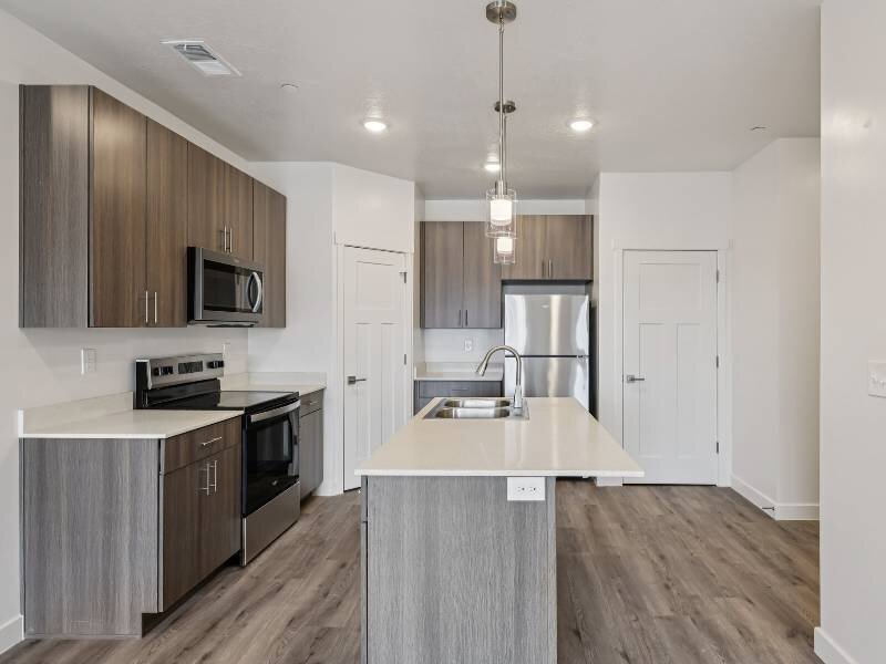 Kitchen with Stainless Appliances | River Meadows Apartments