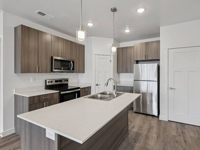 Kitchen with Recessed Lighting | River Meadows Apartments