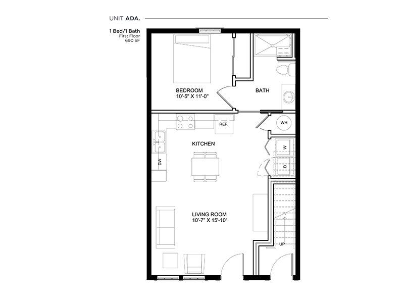 Royal Oak Apartments Floor Plan Unit ADA