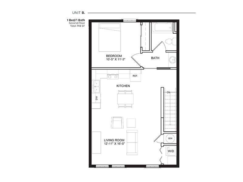 Royal Oak Apartments Floor Plan Unit B