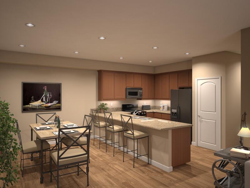Kitchen and Dining Area | Ruby Vista Apartments in Elko, NV