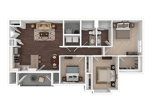 Floorplan for Springs at Copper Canyon Apartments