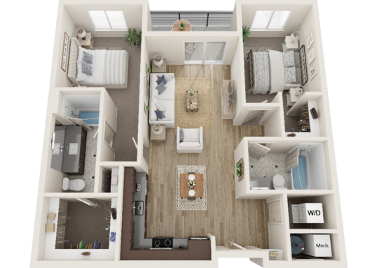 Floorplan for Senior Living on Washington Apartments