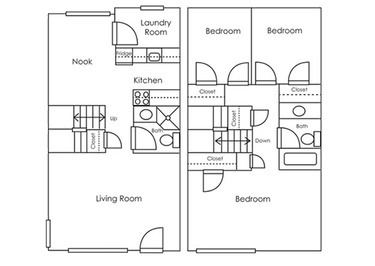 Floorplan for Sierra Park Townhomes Apartments
