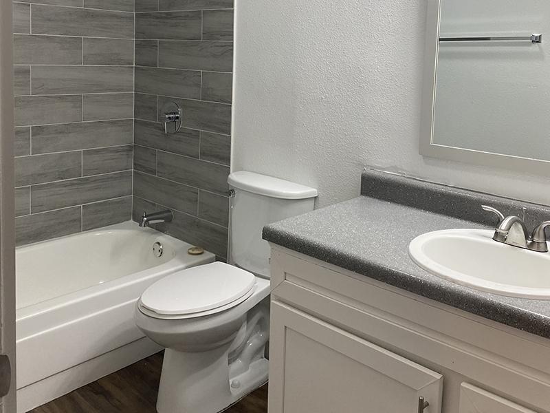 Bathroom 1 | SkyVue Apartments in San Antonio, TX