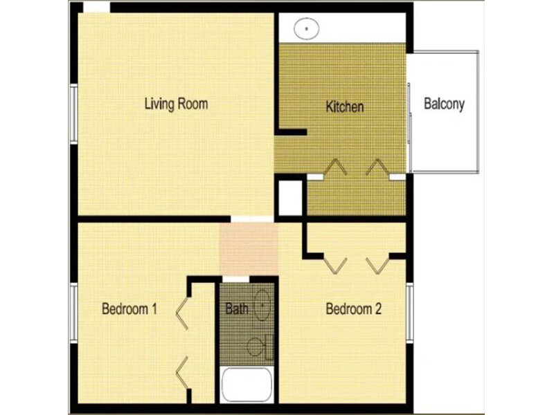2 Bedroom 1 Bathroom
