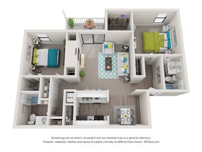 Greensboro I floor plan at Terrace Oaks Apartments in Greensboro, NC