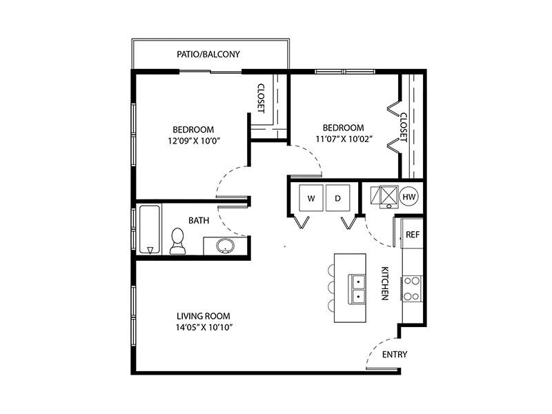 Two Beds and One Bath B