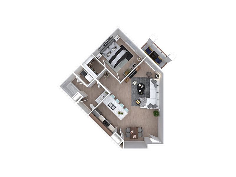 Our One Bedroom D is a 1 Bedroom, 1 Bathroom Apartment