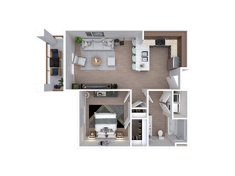 Our One Bedroom C is a 1 Bedroom, 1 Bathroom Apartment