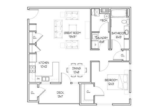 Floorplan for Trail Hollow Apartments