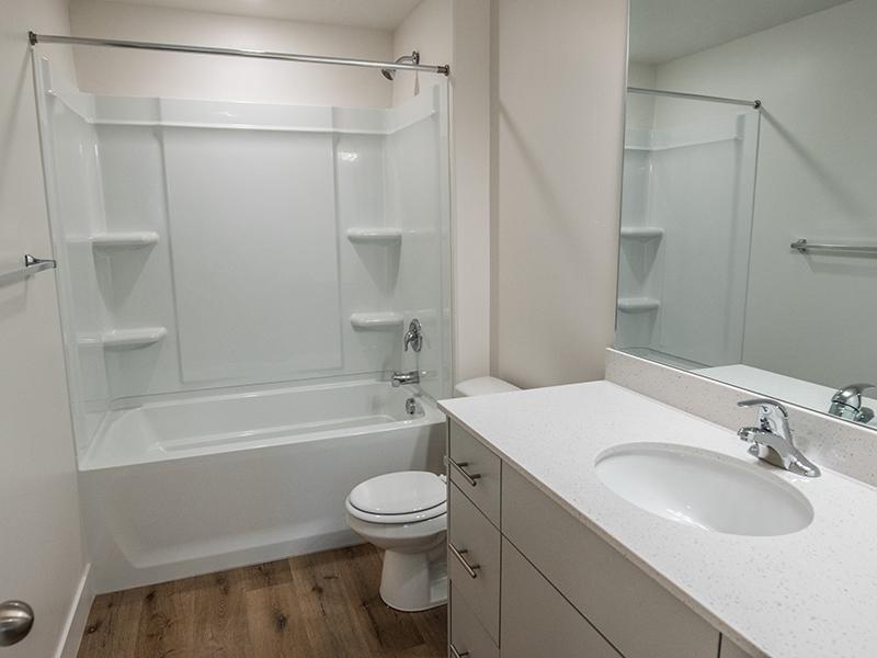 Bathroom with Tub | Trail Hollow Apartments in West Haven, UT