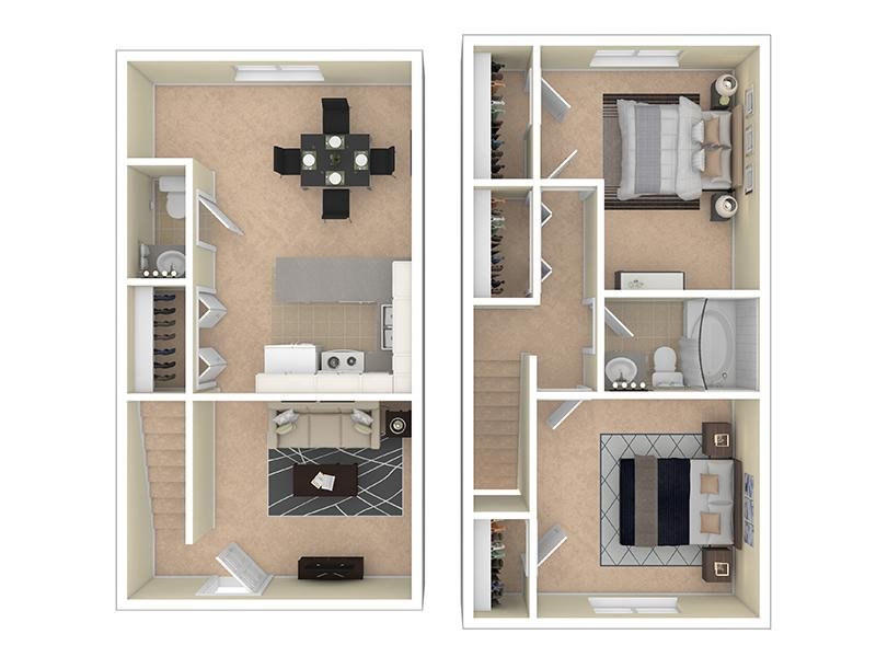 2 Bedroom 1.5 Bath