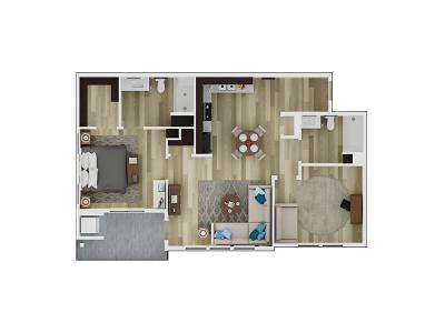 B1: 1 Bedroom + Office 2 Bath floor plan at Vela in Santee, CA