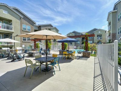 Pool Seating | Vela Apartments in Santee, CA