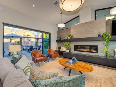 Clubhouse Fireplace | Vela Apartments