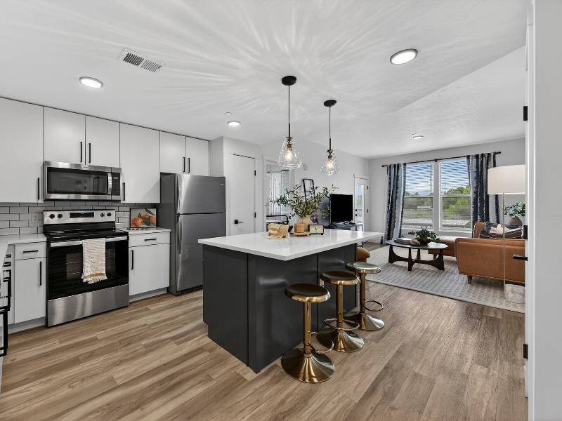 Kitchen & Living Room | Two Bedroom | Village Apartments