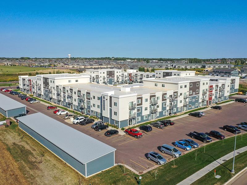 Aerial View of Parking Lot | Whisper Ridge Apartments in Sioux Falls, SD