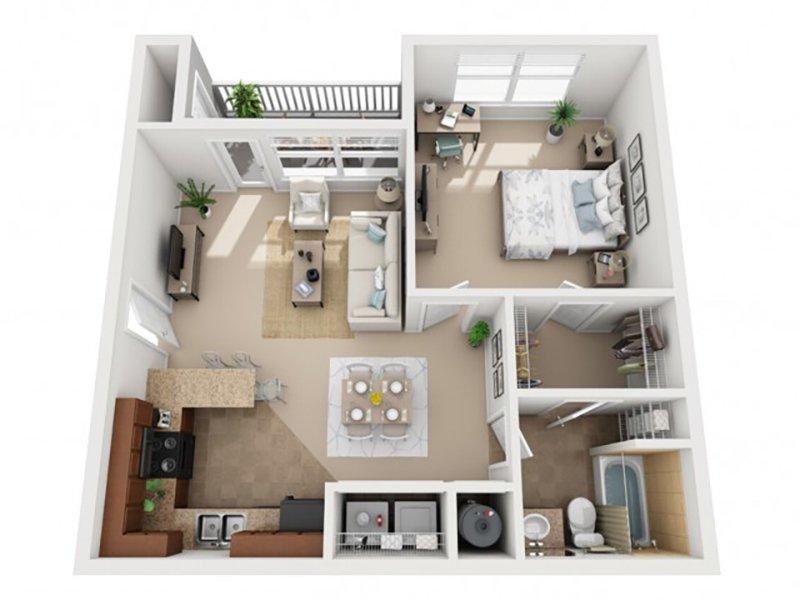 Woodside Apartments Floor Plan 1x1