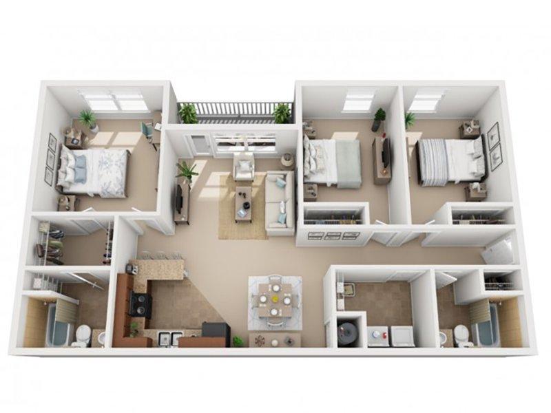 Woodside Apartments Floor Plan 3x2