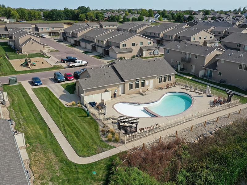 Aerial View of Amenities | West Pointe Commons Townhomes in Sioux Falls, SD