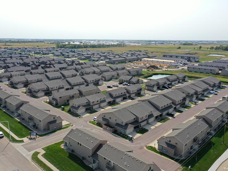 Aerial View of Neighborhood | West Pointe Commons Townhomes in Sioux Falls, SD